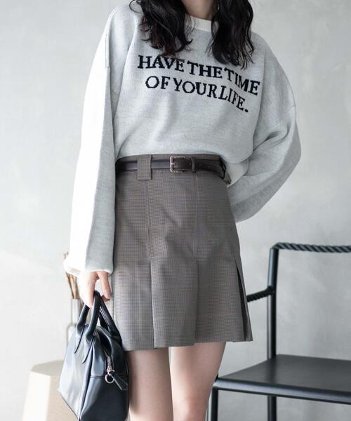 WEGO（ウィゴー）の「WEGO/ベルト付プリーツミニスカパン（スカート・レディース・杢グレー/ベージュ系その他2/ブラック/グレー系その他2・FREE）」の15枚目の写真