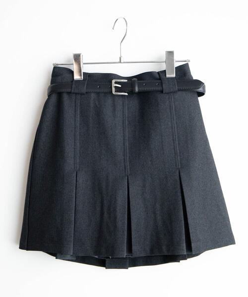 WEGO（ウィゴー）の「WEGO/ベルト付プリーツミニスカパン（スカート・レディース・杢グレー/ベージュ系その他2/ブラック/グレー系その他2・FREE）」の19枚目の写真