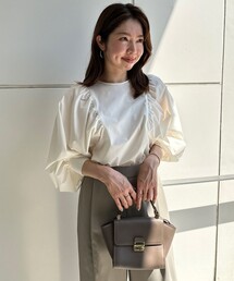 UNFILO（アンフィーロ）の「【撥水/軽量/ストレッチ】MOVE TEX ボリュームスリーブブラウス（シャツ/ブラウス・レディース）」