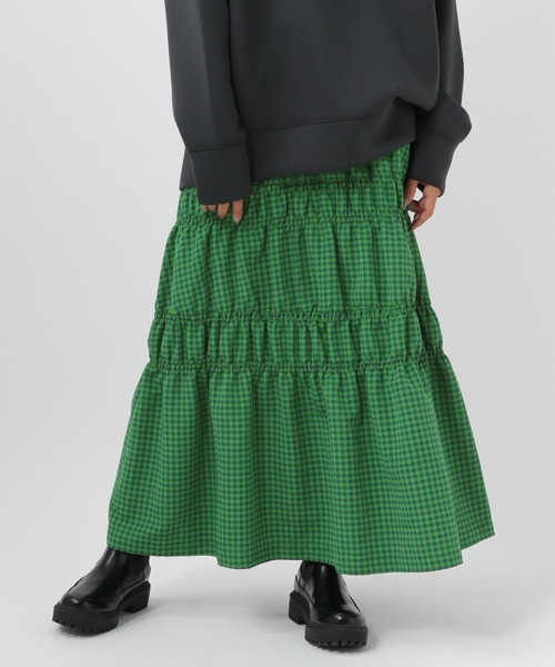 BAYFLOW（ベイフロー）の「ギャザーチェックスカート（スカート）」 - WEAR