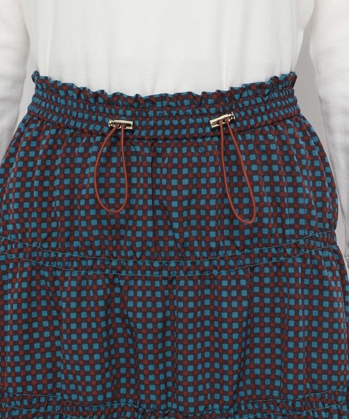 BAYFLOW（ベイフロー）の「ギャザーチェックスカート（スカート・レディース・ネイビー系/グリーン系/オレンジ系・SMALL/MEDIUM）」の21枚目の写真