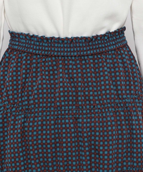 BAYFLOW（ベイフロー）の「ギャザーチェックスカート（スカート・レディース・ネイビー系/グリーン系/オレンジ系・SMALL/MEDIUM）」の22枚目の写真