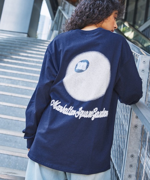 MSG(エムエスジー)の「オーバーサイズヴィンテージライクビリヤードロゴロンT(Tシャツ/カットソー・メンズ・ネイビー/ピンク/ブラック/グリーン系/ブラウン系/グレー/ホワイト・M/XL/L)」の6枚目の写真