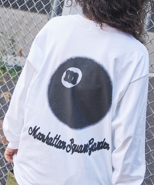 MSG(エムエスジー)の「オーバーサイズヴィンテージライクビリヤードロゴロンT(Tシャツ/カットソー・メンズ・ネイビー/ピンク/ブラック/グリーン系/ブラウン系/グレー/ホワイト・M/XL/L)」の1枚目の写真