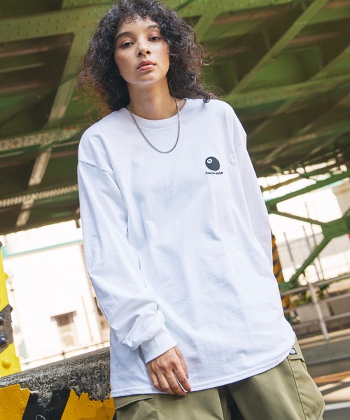 MSG(エムエスジー)の「オーバーサイズヴィンテージライクビリヤードロゴロンT(Tシャツ/カットソー・メンズ・ネイビー/ピンク/ブラック/グリーン系/ブラウン系/グレー/ホワイト・M/XL/L)」の9枚目の写真