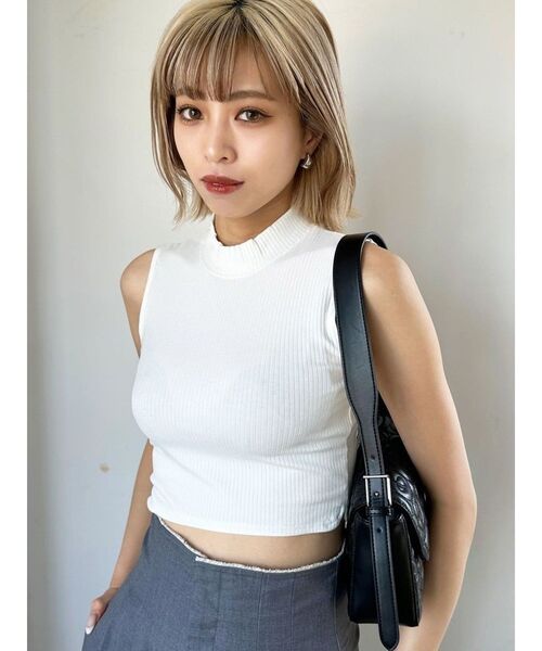 EMODA（エモダ）の「ミニハイネックリブトップ（タンクトップ・レディース・ホワイト/ブルー/その他/ブラック・FREE）」の20枚目の写真