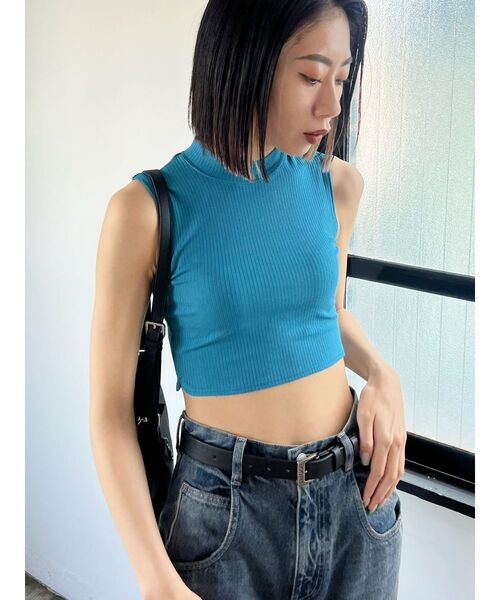 EMODA（エモダ）の「ミニハイネックリブトップ（タンクトップ・レディース・ホワイト/ブルー/その他/ブラック・FREE）」の22枚目の写真