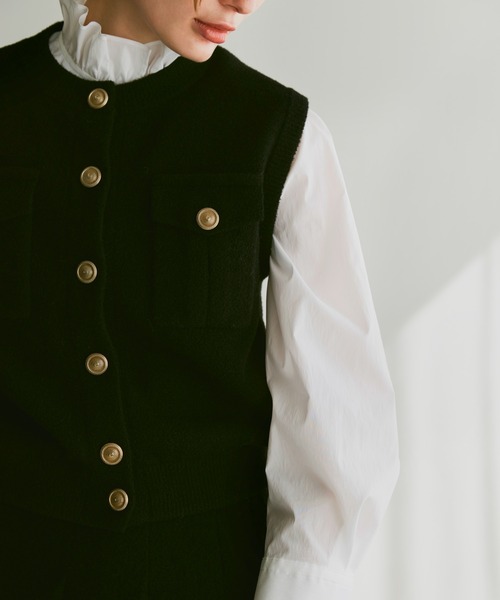 アルアバイル　モールWフェイスニットジレ allureville（アルアバイル）の「モールWフェイスニットジレ