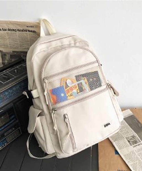 NANEA(ナネア)の「メッシュポケットデザインリュックサック(バックパック/リュック・レディース・ベージュ/ブラック・フリー)」の18枚目の写真