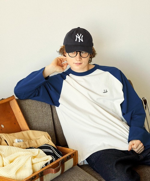 EMMA CLOTHES（エマクローズ）の「チェーン刺繍ルーズラグランスリーブ長袖Tシャツ（Tシャツ/カットソー・メンズ・ブラック/カーキ/モカ/チャコール/ダークネイビー/ブルー・M/L）」の5枚目の写真