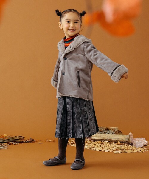 B:MING by BEAMS（ビーミングバイビームス）の「B:MING by BEAMS / フェイクムートン フード付き コート（110~150cm）（ムートンコート・キッズ・グレー系その他/キャメル・110/120/140/130/150）」の10枚目の写真