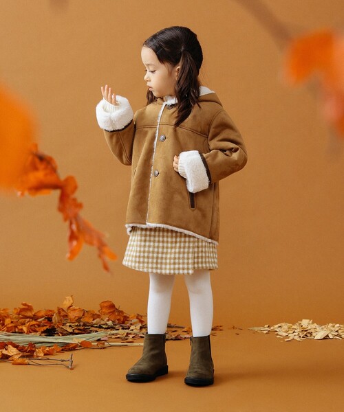 B:MING by BEAMS（ビーミングバイビームス）の「B:MING by BEAMS / フェイクムートン フード付き コート（110~150cm）（ムートンコート・キッズ・グレー系その他/キャメル・110/120/140/130/150）」の15枚目の写真
