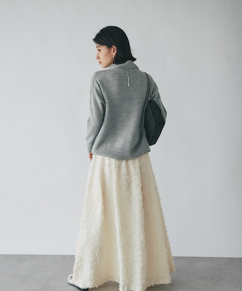 RIVE DROITE（リヴドロワ）の「ウール100ボトルネックニット（ニット/セーター・レディース・ベージュ/オフホワイト/グレー/レッド/グリーン/ブルー・FREE）」の21枚目の写真