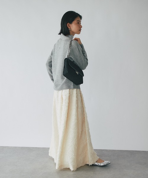 RIVE DROITE（リヴドロワ）の「ウール100ボトルネックニット（ニット/セーター・レディース・ベージュ/オフホワイト/グレー/レッド/グリーン/ブルー・FREE）」の20枚目の写真