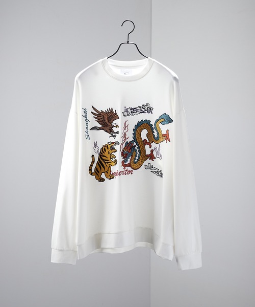 ENDER PRODUCTS（エンダープロダクツ）の「スーベニア刺繍 ビッグシルエットポンチスウェット【ENDER PRODUCTS/エンダープロダクツ】（スウェット・メンズ・ブラック/オフホワイト/スミクロ・M/L）」の4枚目の写真