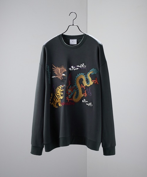 ENDER PRODUCTS（エンダープロダクツ）の「スーベニア刺繍 ビッグシルエットポンチスウェット【ENDER PRODUCTS/エンダープロダクツ】（スウェット・メンズ・ブラック/オフホワイト/スミクロ・M/L）」の7枚目の写真