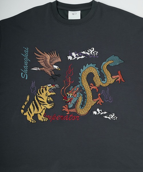 ENDER PRODUCTS（エンダープロダクツ）の「スーベニア刺繍 ビッグシルエットポンチスウェット【ENDER PRODUCTS/エンダープロダクツ】（スウェット・メンズ・ブラック/オフホワイト/スミクロ・M/L）」の9枚目の写真