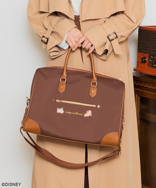 Disney(ディズニー)の「【WEB限定】ディズニー レディ&スキャンプ ナイロンボストンバッグ(ボストンバッグ・レディース・ブラウン・FREE)」の6枚目の写真