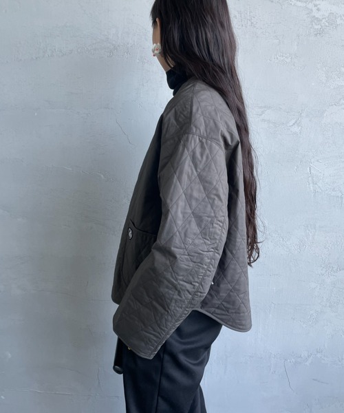 ORCIVAL（オーシバル）の「[ORCIVAL/オーシバル] インサレーション キルティングショートジャケット（ブルゾン・レディース・ライトベージュ/チャコールグレー・1）」の7枚目の写真