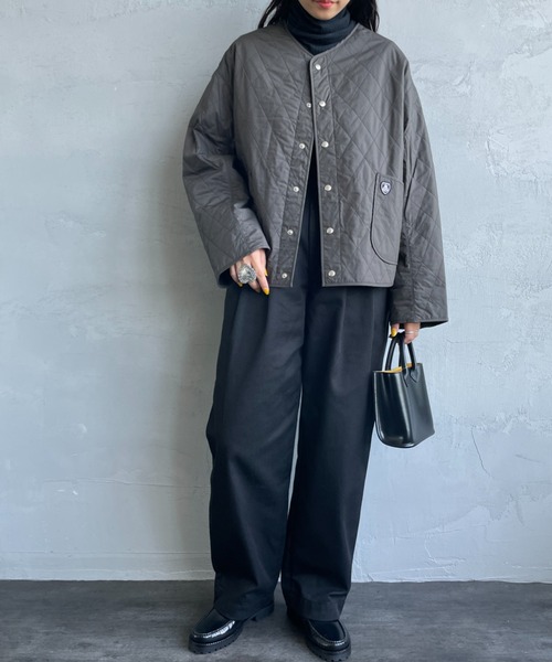 ORCIVAL（オーシバル）の「[ORCIVAL/オーシバル] インサレーション キルティングショートジャケット（ブルゾン・レディース・ライトベージュ/チャコールグレー・1）」の13枚目の写真