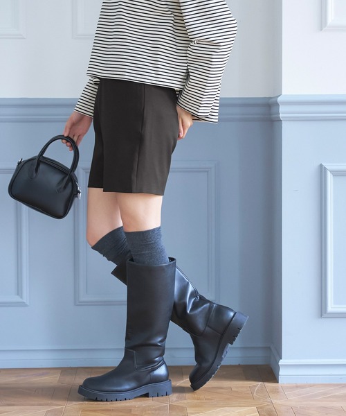 coca(coca)(コカ)の「ハイウエストショートパンツ(その他パンツ・レディース・ブラック/グレイッシュベージュ・M/L)」の5枚目の写真