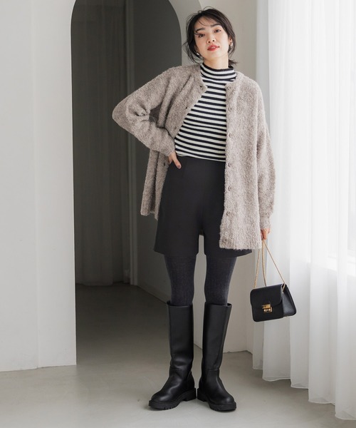 coca(coca)(コカ)の「ハイウエストショートパンツ(その他パンツ・レディース・ブラック/グレイッシュベージュ・M/L)」の8枚目の写真