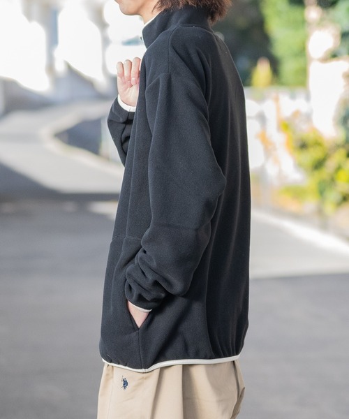 GLOVE HOUSE（グローブハウス）の「【a】ワンポイント刺繍 パイピング フリースハーフジッププルオーバー（スウェット・メンズ・ベージュ/アイボリー/チャコールグレー/ブラック・X-LARGE/LARGE/MEDIUM）」の20枚目の写真