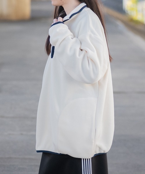 GLOVE HOUSE（グローブハウス）の「【a】ワンポイント刺繍 パイピング フリースハーフジッププルオーバー（スウェット・メンズ・ベージュ/アイボリー/チャコールグレー/ブラック・X-LARGE/LARGE/MEDIUM）」の12枚目の写真