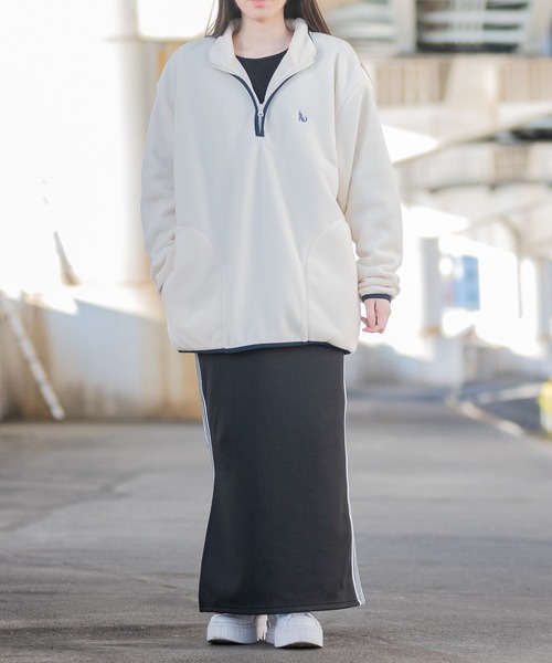 GLOVE HOUSE（グローブハウス）の「【a】ワンポイント刺繍 パイピング フリースハーフジッププルオーバー（スウェット・メンズ・ベージュ/アイボリー/チャコールグレー/ブラック・X-LARGE/LARGE/MEDIUM）」の14枚目の写真