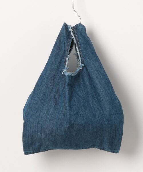 JUGLANS(ユグランス)の「【AND PACKABLE】MBHS パッカブルバック/ヴィンテージ風ハンドバッグ(エコバッグ/サブバッグ・レディース・ストライプ/インディゴブルー・FREE)」の2枚目の写真