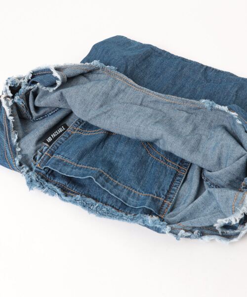 JUGLANS(ユグランス)の「【AND PACKABLE】MBHS パッカブルバック/ヴィンテージ風ハンドバッグ(エコバッグ/サブバッグ・レディース・ストライプ/インディゴブルー・FREE)」の6枚目の写真