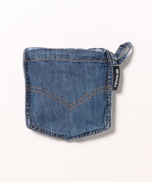 JUGLANS(ユグランス)の「【AND PACKABLE】MBHS パッカブルバック/ヴィンテージ風ハンドバッグ(エコバッグ/サブバッグ・レディース・ストライプ/インディゴブルー・FREE)」の7枚目の写真
