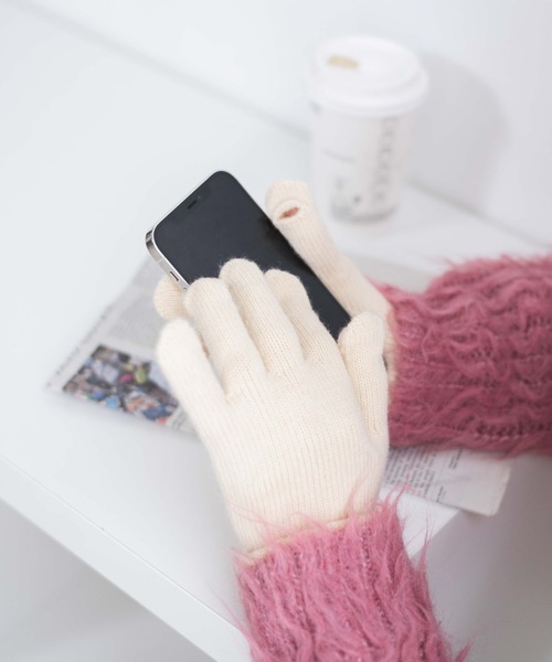 WEGO（ウィゴー）の「WEGO/指出し穴付きカラーロンググローブ（手袋・レディース・ピンク/グレー/アイボリー/サックスブルー・FREE）」の7枚目の写真