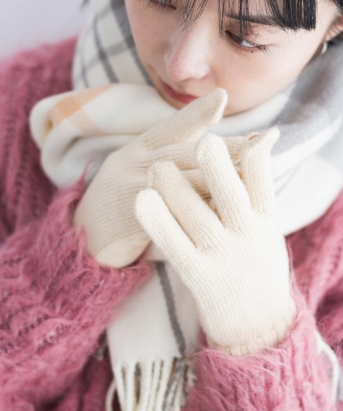 WEGO（ウィゴー）の「WEGO/指出し穴付きカラーロンググローブ（手袋・レディース・ピンク/グレー/アイボリー/サックスブルー・FREE）」の8枚目の写真