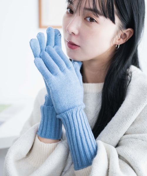 WEGO（ウィゴー）の「WEGO/指出し穴付きカラーロンググローブ（手袋・レディース・ピンク/グレー/アイボリー/サックスブルー・FREE）」の11枚目の写真