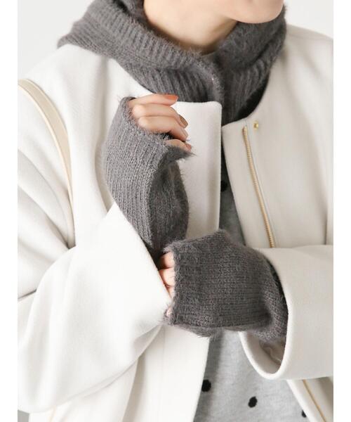 Te chichi TERRASSE(テチチテラス)の「シャギーアームウォーマー(手袋・レディース・チャコールグレー/オフホワイト・F)」の10枚目の写真