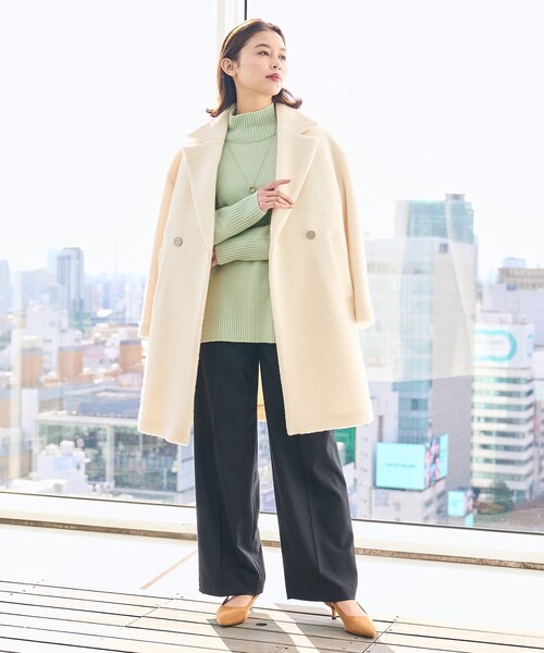 ✨アンタイトル　UNTITLED　パイルジャージ ミドル丈コート UNTITLED（アンタイトル）の「◇【ゆったりシルエット】パイルジャージ