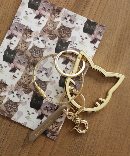 HASHIBAMI(ハシバミ)の「【HASHIBAMI】Cat's ISSUE × HASHIBAMI ネコカラビナキーリング(キーホルダー・レディース・ゴールド・FREE)」の4枚目の写真