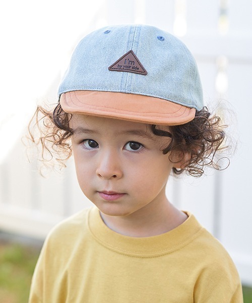 b・ROOM(ビールーム)の「デニムバイカラーキャップ(キャップ・キッズ・キャメル/マスタード・54cm)」の2枚目の写真
