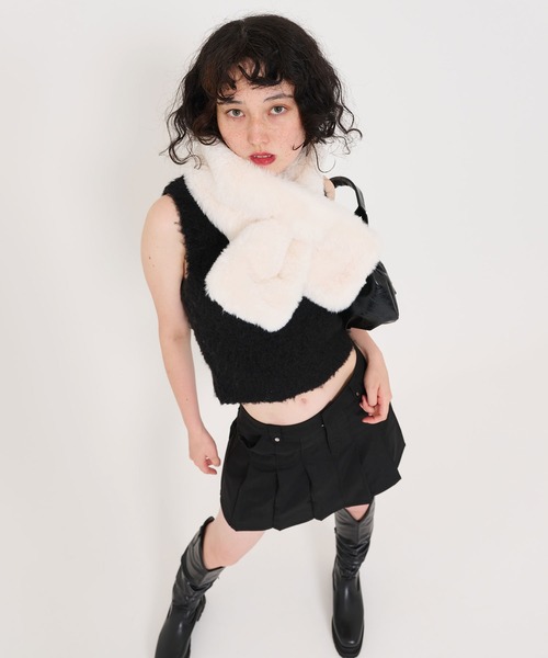TINA:JOJUN(ティーナジョジュン)の「プリーツ ミニスカート TINA:JOJUN(スカート・レディース・ブラック/ピンク/ベージュ・S/M)」の4枚目の写真