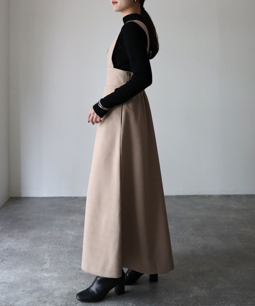 Riberry（リベリー）の「フロントジップフェイクウールジャンスカ（ジャンパースカート・レディース・チャコールグレー/グレー/ベージュ・MEDIUM）」の18枚目の写真