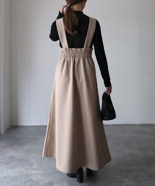 Riberry（リベリー）の「フロントジップフェイクウールジャンスカ（ジャンパースカート・レディース・チャコールグレー/グレー/ベージュ・MEDIUM）」の19枚目の写真