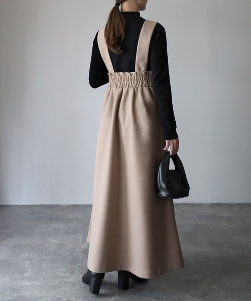 Riberry（リベリー）の「フロントジップフェイクウールジャンスカ（ジャンパースカート・レディース・チャコールグレー/グレー/ベージュ・MEDIUM）」の7枚目の写真