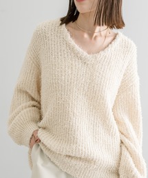 mystic | 【3色展開】シャイニーノットヤーンVニット(ニット/セーター)