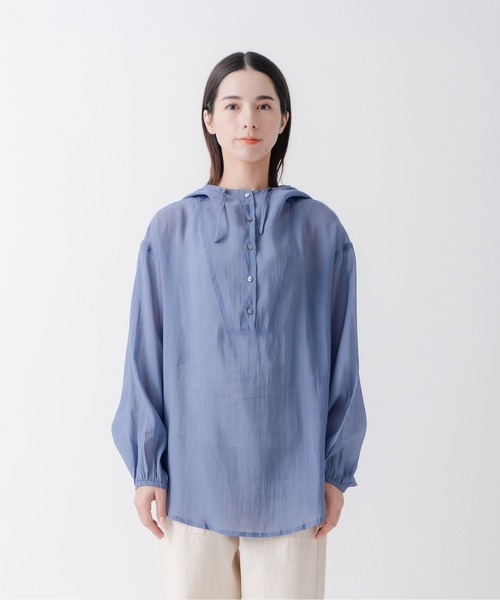 Kelen(ケレン)の「「KELEN/ケレン」シアーアノラックトップス(Tシャツ/カットソー・レディース・ブラック/ブルー系その他/オフホワイト/ブラウン・S/M)」の4枚目の写真