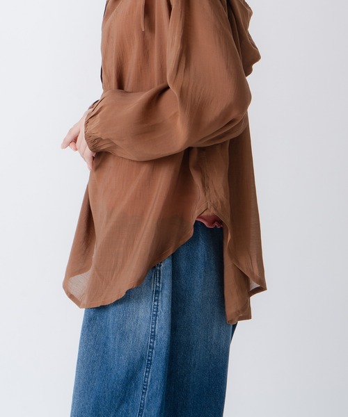 Kelen(ケレン)の「「KELEN/ケレン」シアーアノラックトップス(Tシャツ/カットソー・レディース・ブラック/ブルー系その他/オフホワイト/ブラウン・S/M)」の5枚目の写真