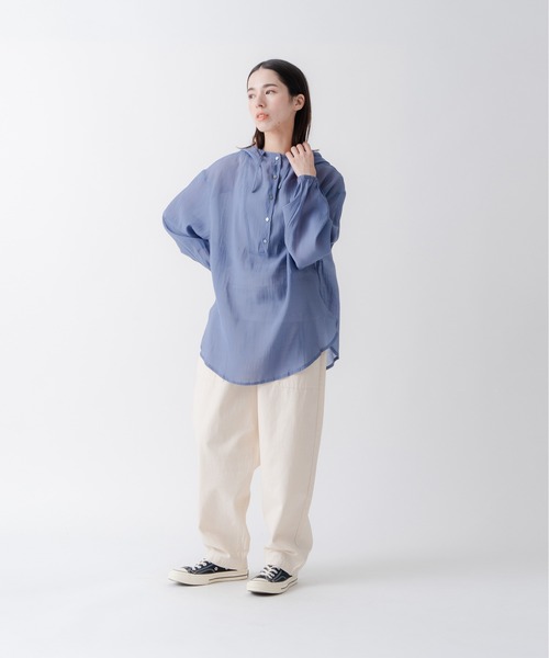 Kelen(ケレン)の「「KELEN/ケレン」シアーアノラックトップス(Tシャツ/カットソー・レディース・ブラック/ブルー系その他/オフホワイト/ブラウン・S/M)」の7枚目の写真