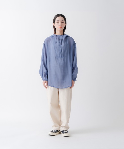 Kelen(ケレン)の「「KELEN/ケレン」シアーアノラックトップス(Tシャツ/カットソー・レディース・ブラック/ブルー系その他/オフホワイト/ブラウン・S/M)」の13枚目の写真