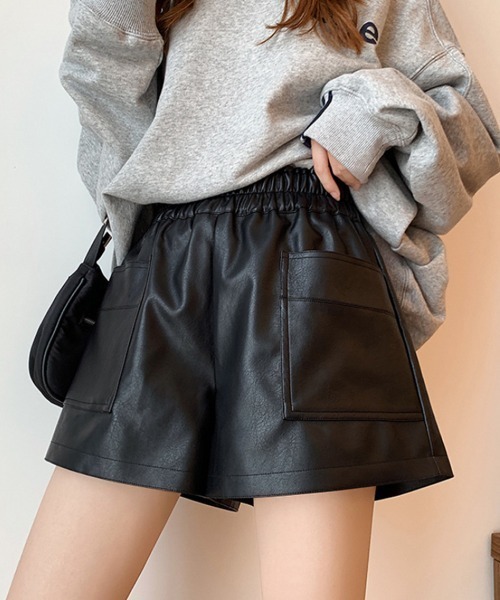 Miniministore(ミニミニストア)の「レザー ショートパンツ レディース(その他パンツ・レディース・ブラック・S/L/M)」の2枚目の写真