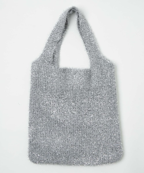 WEGO（ウィゴー）の「WEGO/ラメニットトートバッグ（トートバッグ・レディース・グレー/シルバー・FREE）」の5枚目の写真